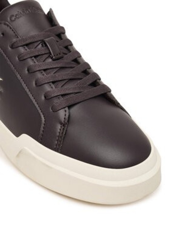 Calvin Klein Sneakersy Chunky Cupsole Laceup Lth YW0YW01947 Brązowy ciemny