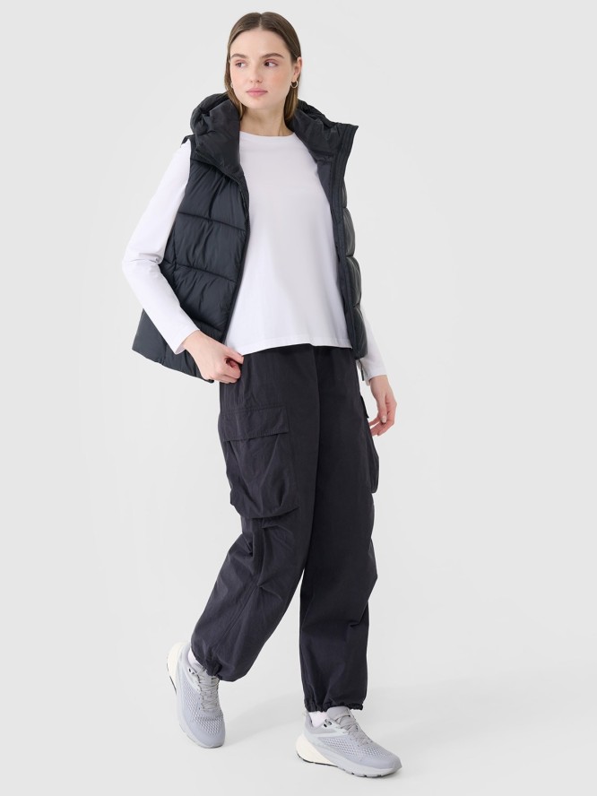 4F Bezrękawnik puchowy z wypełnieniem syntetycznym damski - czarny XL