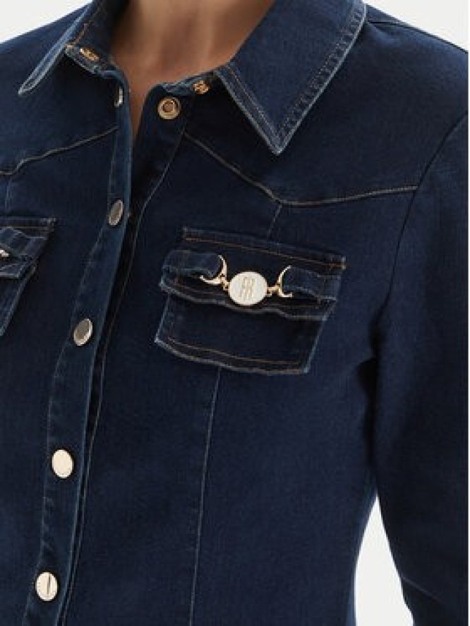 Fracomina Koszula jeansowa FS25WT6004W78201 Granatowy Regular Fit