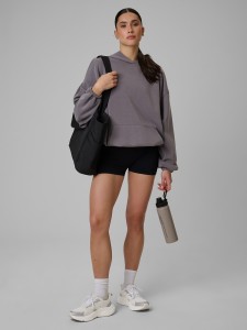 4F Legginsy krótkie treningowe bezszwowe damskie - czarne M/L