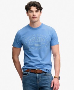 superdry Lo-fi Dockside T-Shirt – 100% bawełna organiczna, Blue Yonder