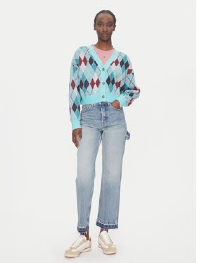 Tommy Jeans Kardigan DW0DW21180 Zielony Relaxed Fit