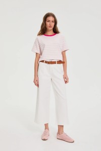 Jeansy z szerokimi nogawkami białe