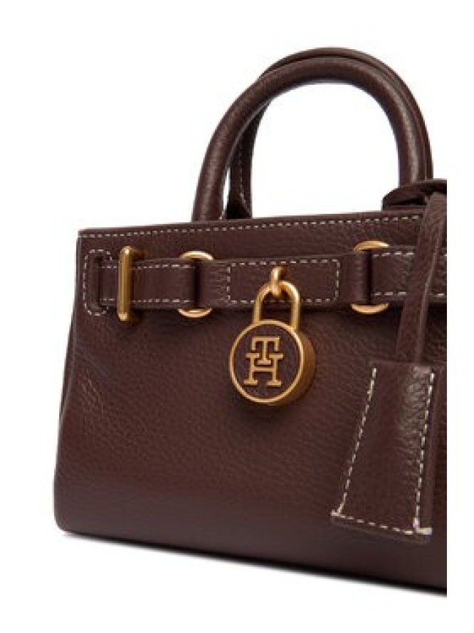 Tommy Hilfiger Torebka American Icon Micro Tote Leather AW0AW18167 Brązowy