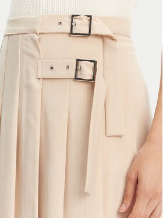 Maryley Spódnica plisowana 25EB711/21ME Beżowy Regular Fit