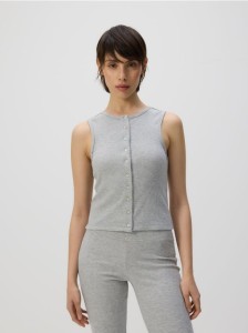 Dzianinowa kamizelka - jasnoszary