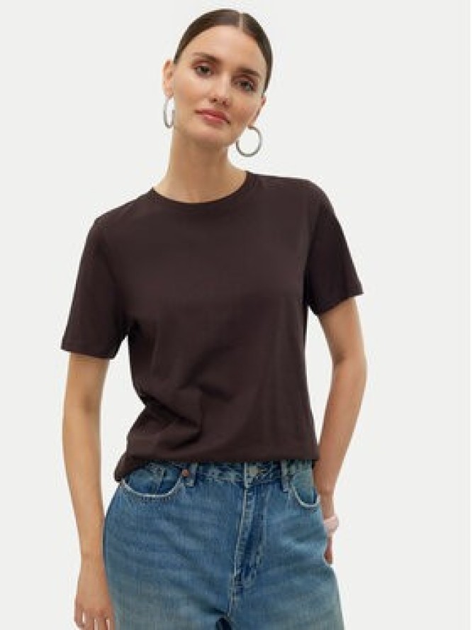 Vero Moda T-Shirt Paulina 10316991 Brązowy Regular Fit