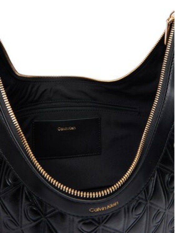 Calvin Klein Torebka Emblem Aop Debossed Medium Shbag LV04F3875G Czarny