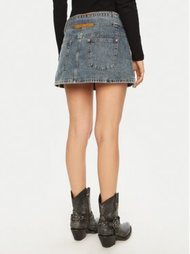 One Teaspoon Spódnica mini Moto 26744 Granatowy Regular Fit