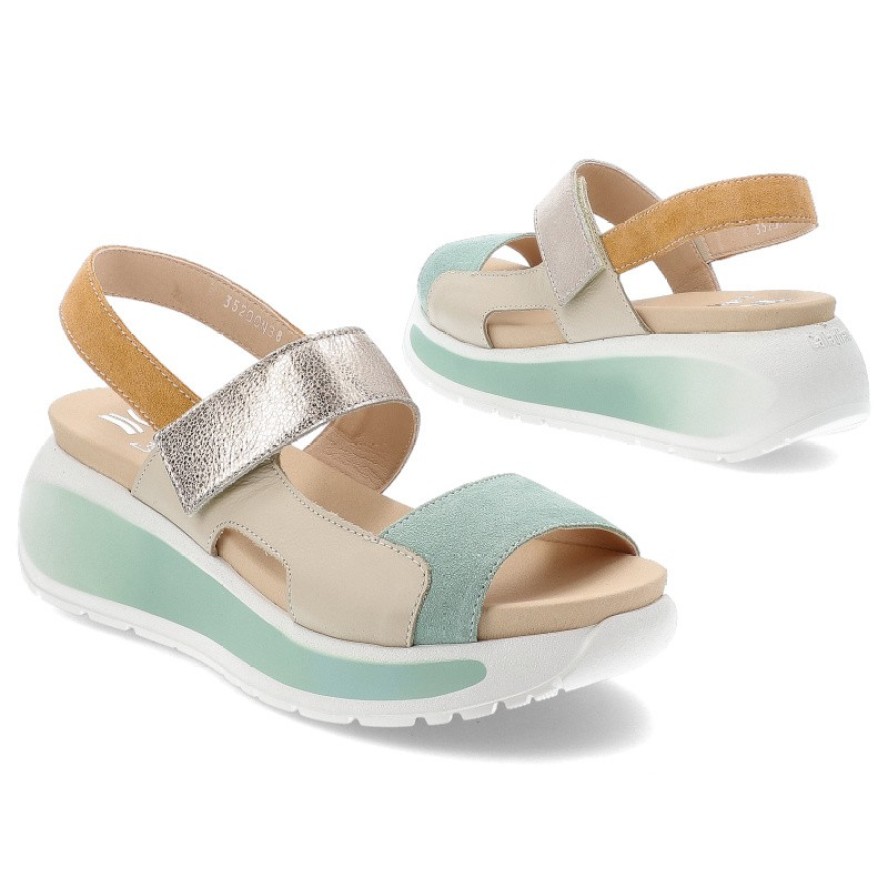 Zielone Sandały Callaghan Modne Obuwie Damskie