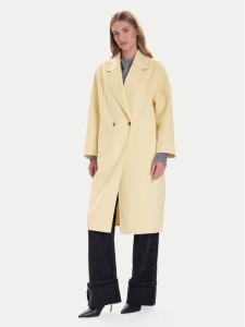 ViCOLO Płaszcz wełniany TF0003 Żółty Regular Fit