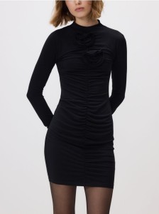 Sukienka z marszczeniami - czarny