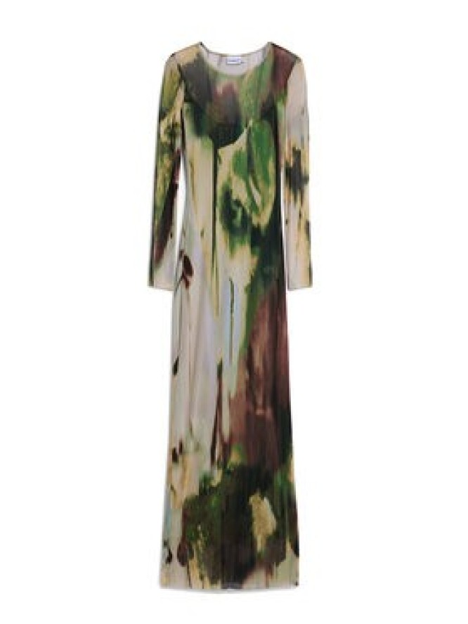 Desigual Sukienka codzienna Godiva 25WWVK41 Zielony Slim Fit