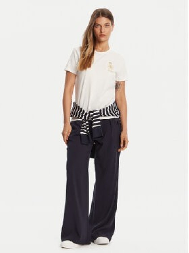 Tommy Hilfiger T-Shirt Gold Crest WW0WW46153 Biały Regular Fit