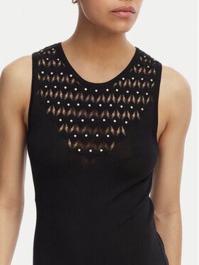 LOLA CASADEMUNT Sukienka dzianinowa MS2616001 Czarny Slim Fit