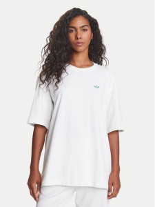 adidas T-Shirt Retro Tennis Boyfriend JW0226 Biały Oversize