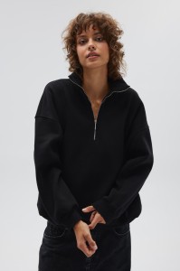 Bluza oversize z zamkiem w kolorze TOTALLY BLACK - STATE