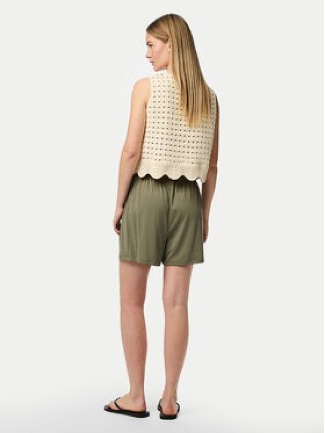 Pieces Szorty materiałowe Anora 17148783 Zielony Regular Fit