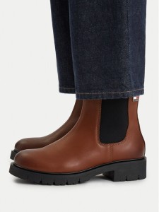 Tommy Jeans Sztyblety Tjw Cleated Chelsea Boots EN0EN03105 Brązowy
