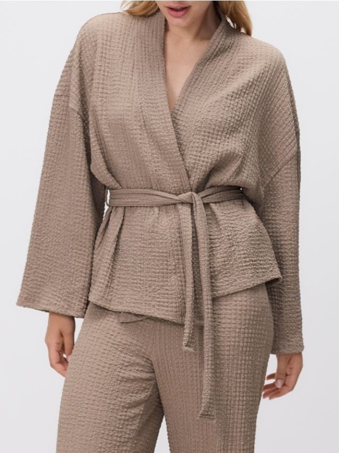 Marynarka z wiązaniem - beżowy