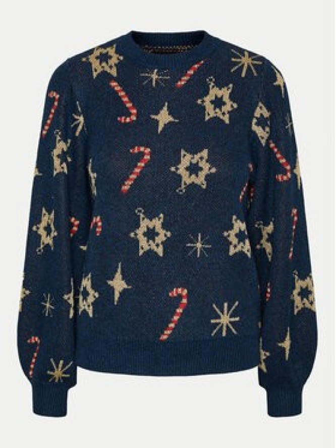 Pieces Sweter Sugar 17152789 Granatowy Regular Fit