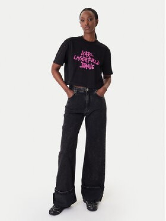 Karl Lagerfeld Jeans T-Shirt B1W17054 Czarny Relaxed Fit