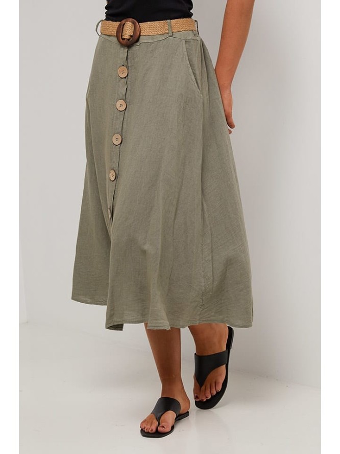 Le Monde du Lin Spódnica w kolorze khaki rozmiar: 38/40