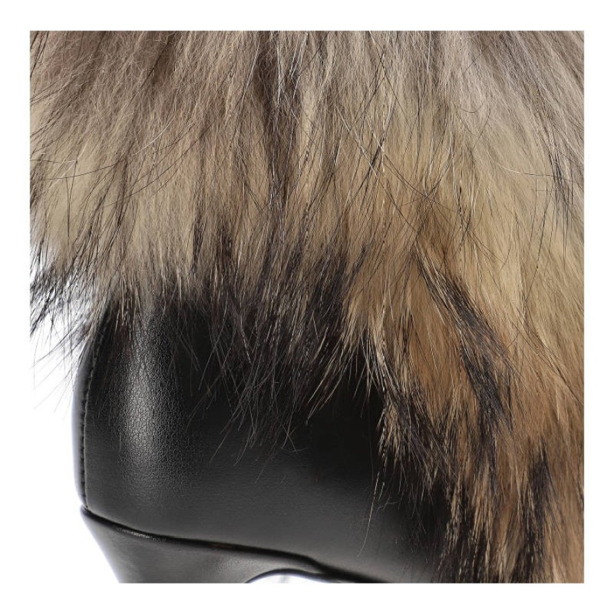 Czarne Botki Damiss Z Naturalnym Futrem Jenot