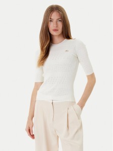 TWINSET Sweter 252TP3240 Beżowy Regular Fit