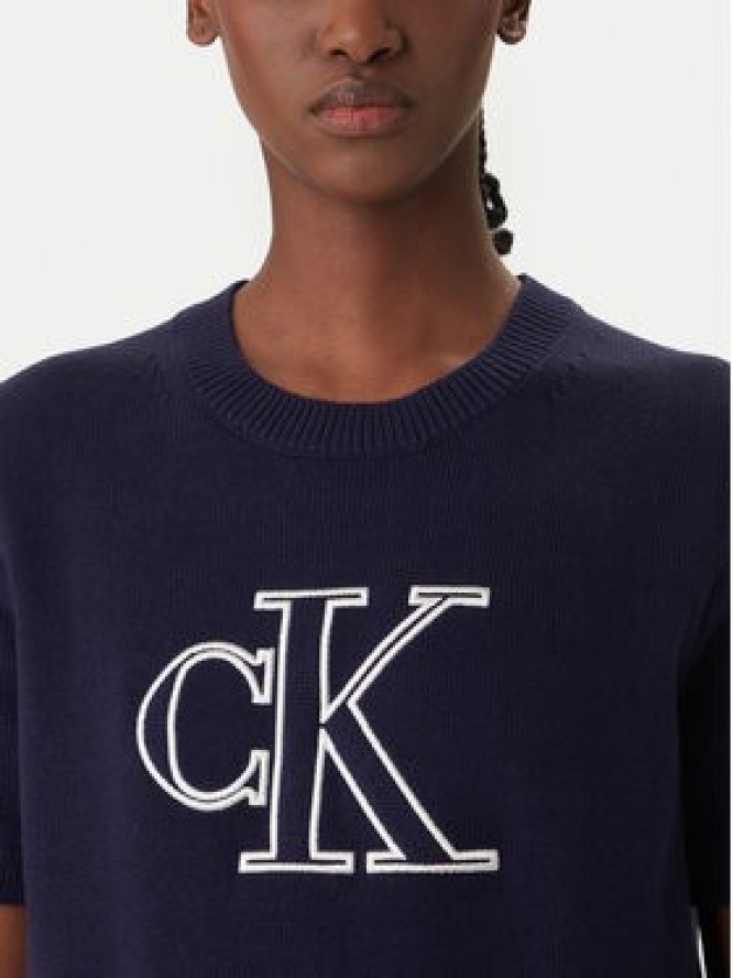 Calvin Klein Jeans Sweter LV047F356G Fioletowy Regular Fit