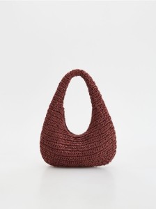 Pleciona torebka hobo - bordowy