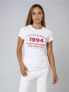 Bawełniana koszulka z napisem - biały
