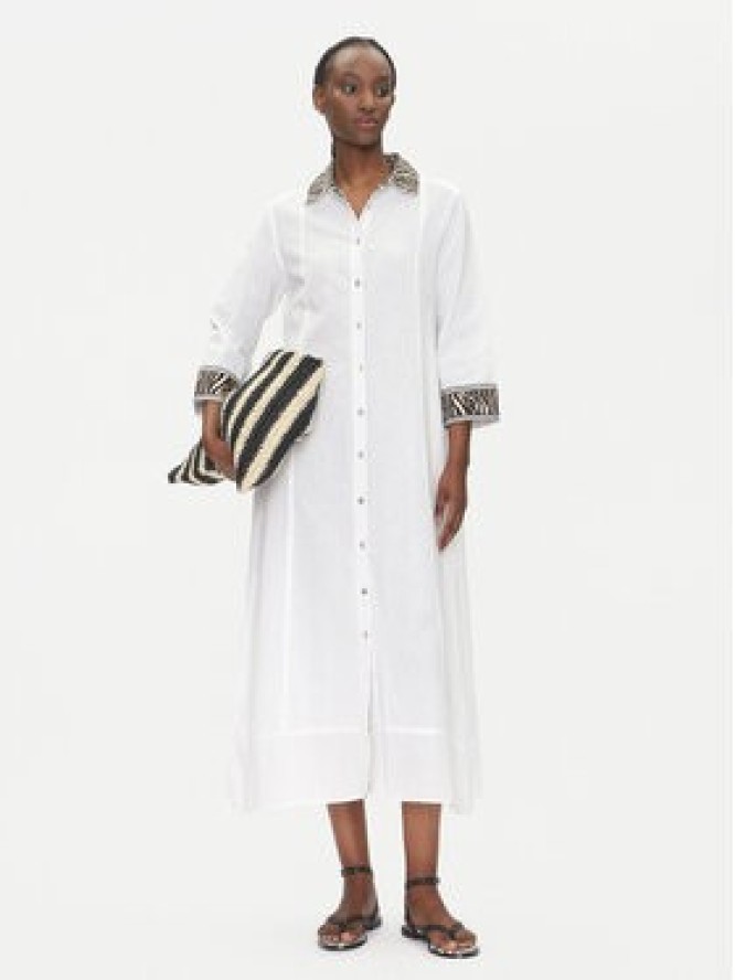LOLA CASADEMUNT Sukienka koszulowa LS2516042 Biały Relaxed Fit