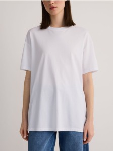T-shirt oversize z modalem - biały