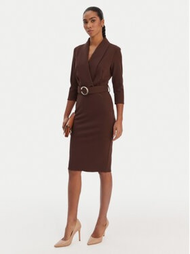 Rinascimento Sukienka koktajlowa CFC0126777003 Brązowy Slim Fit
