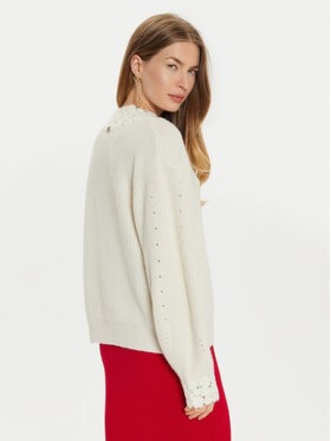 TWINSET Sweter 242TT3422 Biały Loose Fit
