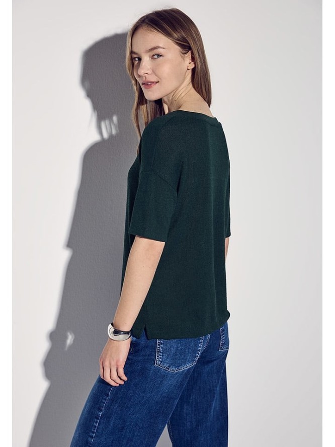 Street One Koszulka w kolorze ciemnozielonym rozmiar: 42