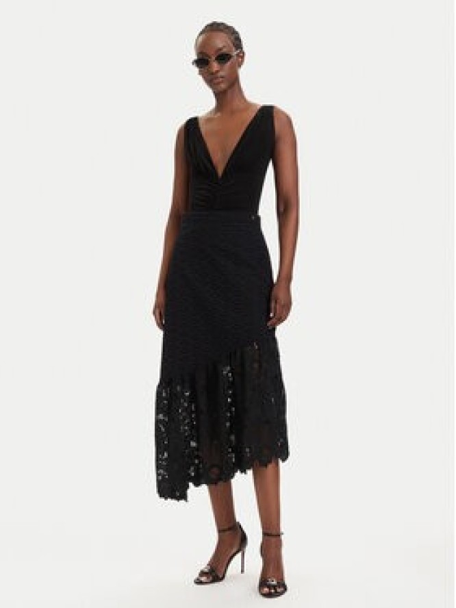 Guess Spódnica midi W6GD40 W1882 Czarny Regular Fit