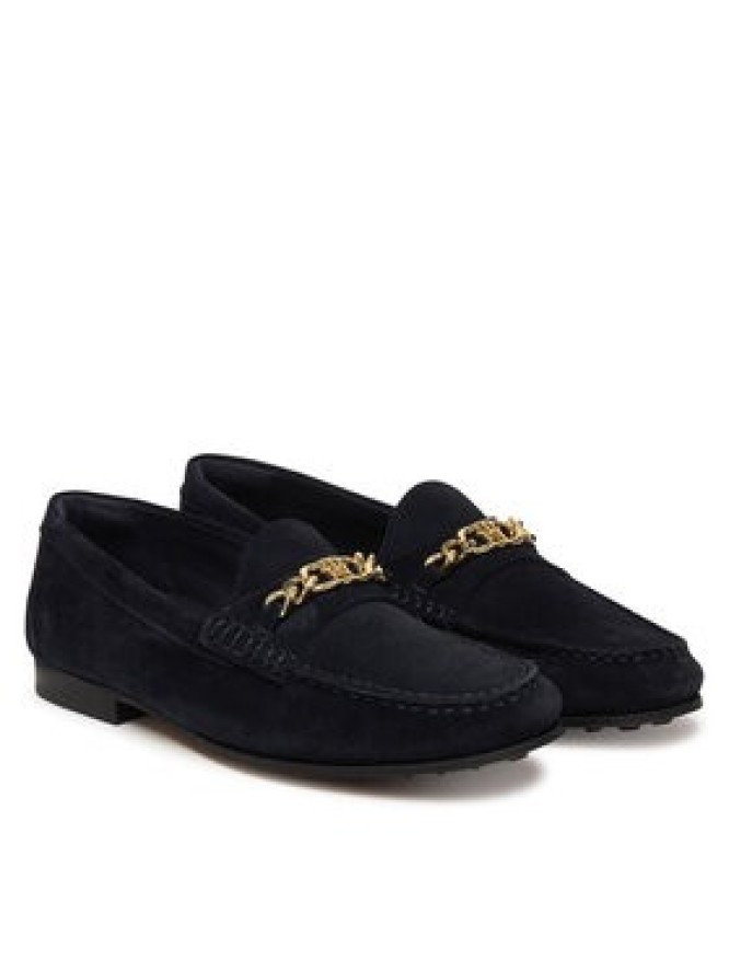 Tommy Hilfiger Mokasyny Th Chain Suede Loafer FW0FW09327 Granatowy