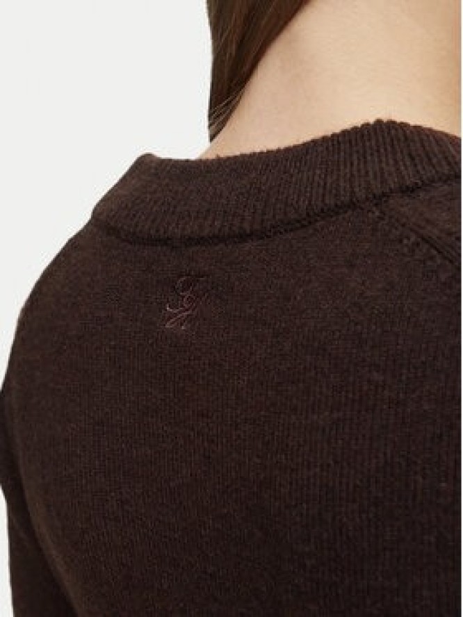 Tommy Hilfiger Sukienka dzianinowa Scoop WW0WW52306 Brązowy ciemny Regular Fit