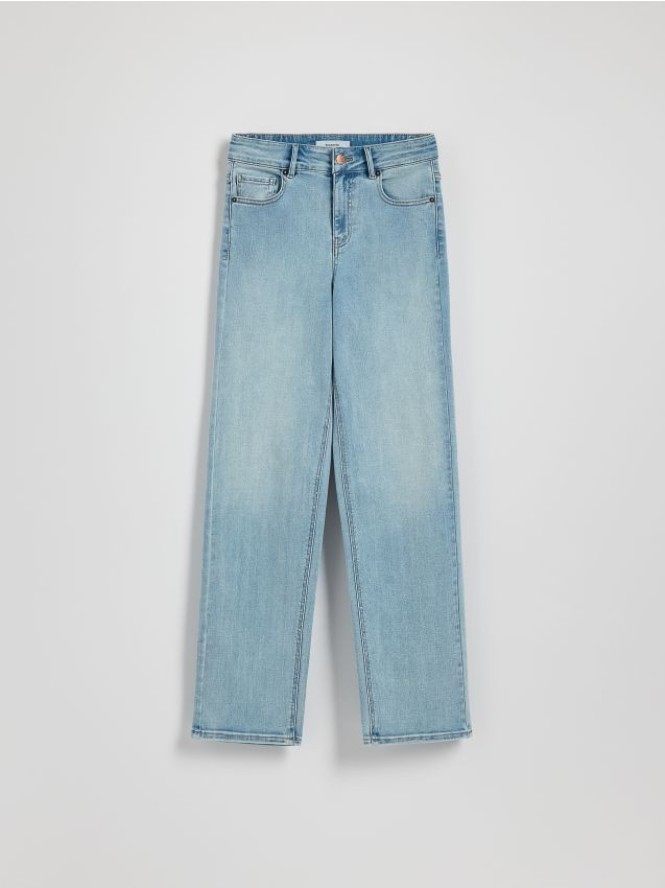 Spodnie z dekoracyjną różą - niebieski