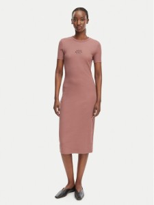 Calvin Klein Jeans Sukienka letnia LV044F241G Brązowy jasny Slim Fit