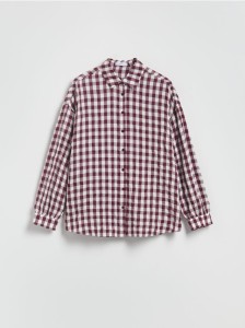 Koszula w kratę - bordowy