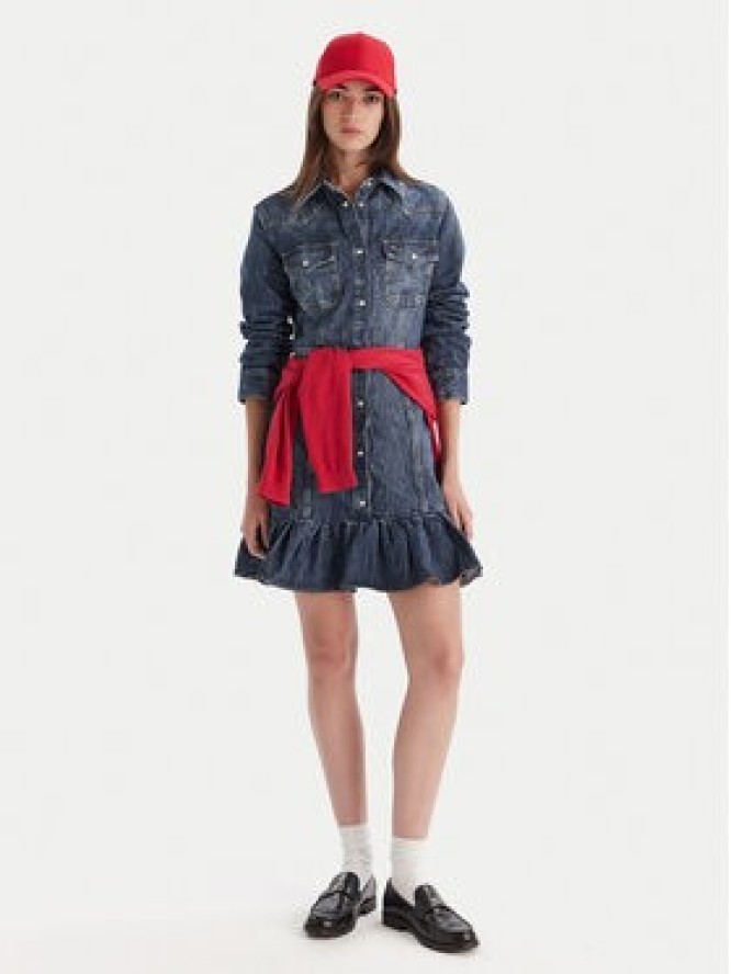 Tommy Jeans Sukienka jeansowa Western DW0DW21635 Niebieski Regular Fit