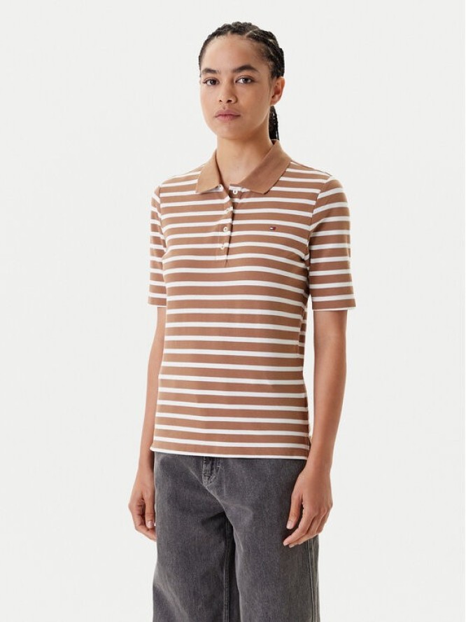 Tommy Hilfiger Polo 1895 WW0WW43224 Brązowy Regular Fit
