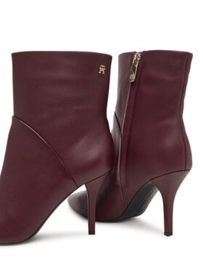 Tommy Hilfiger Botki High Heel Clean Ankle Boot FW0FW09624 Bordowy
