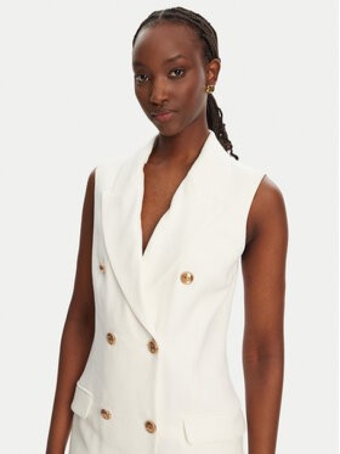 Elisabetta Franchi Sukienka koszulowa AB85352E2 360 Biały Regular Fit