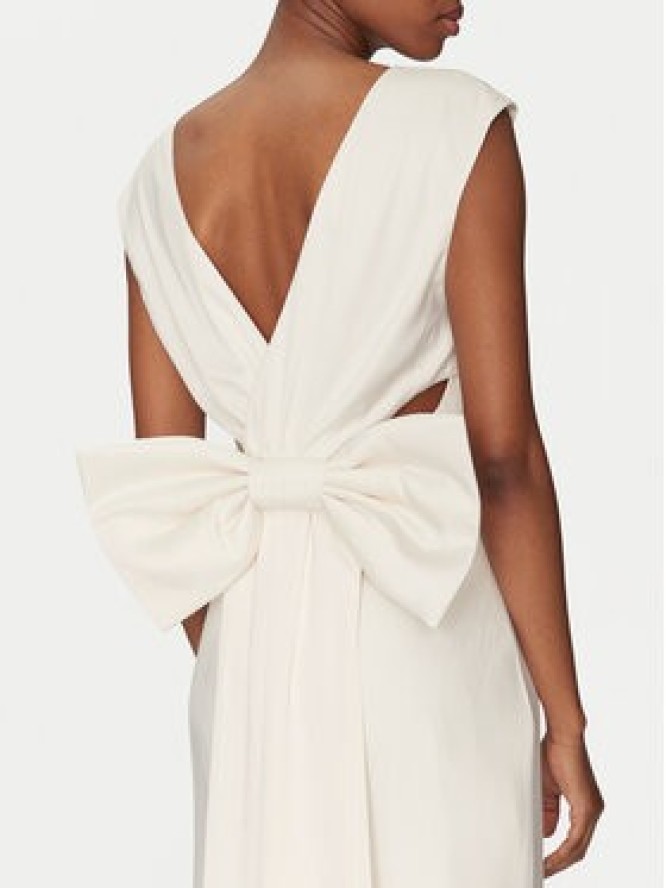 YAS Sukienka wieczorowa Dottea 26036356 Écru Regular Fit