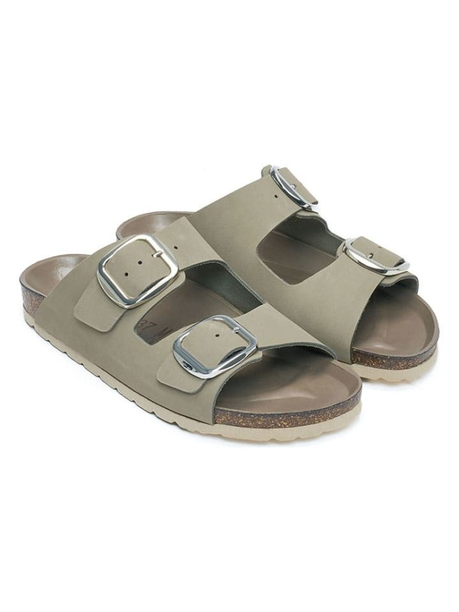 Mandel Skórzane klapki w kolorze szarym rozmiar: 40