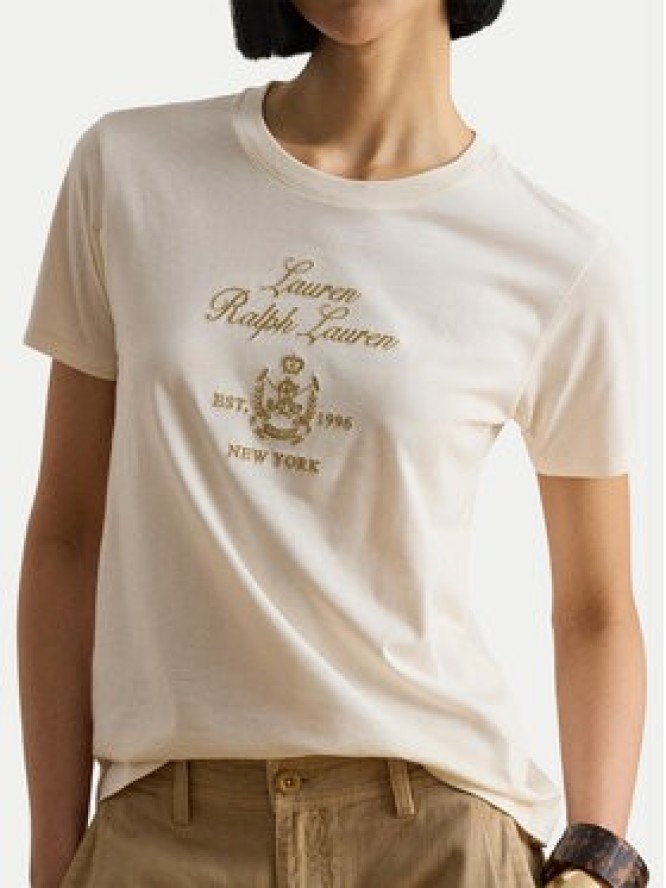 LAUREN RALPH LAUREN T-Shirt 200P13943002 Kremowy Regular Fit